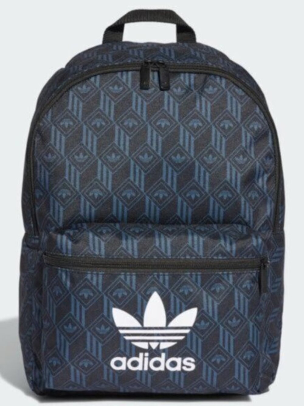Adidas Black & Blue Monogram Laptop Backpack Book Bag Padded Adjustable Straps